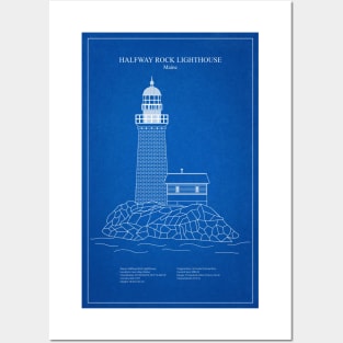 Halfway Rock Lighthouse - Maine - AD Posters and Art